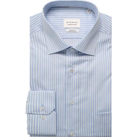 ETERNA Overhemd hemelsblauw, Gestreept