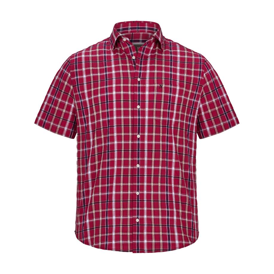 jan vanderstorm Jan Vanderstorm Overhemd donkerblauw / donkerrood / wit -