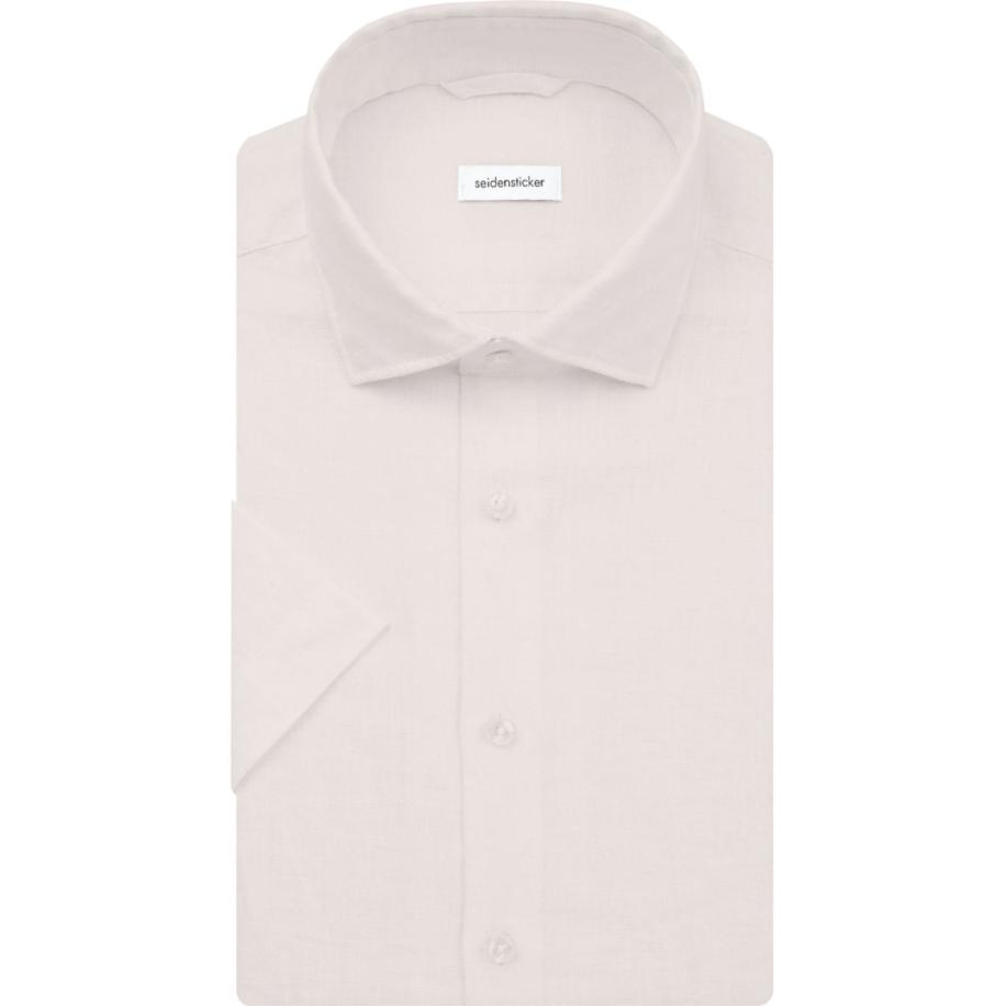 Seidensticker Linnen Overhemd wit, Effen Wit