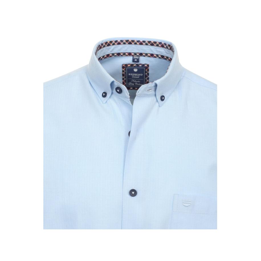 Redmond Casual Overhemd blauw, Effen Blauw