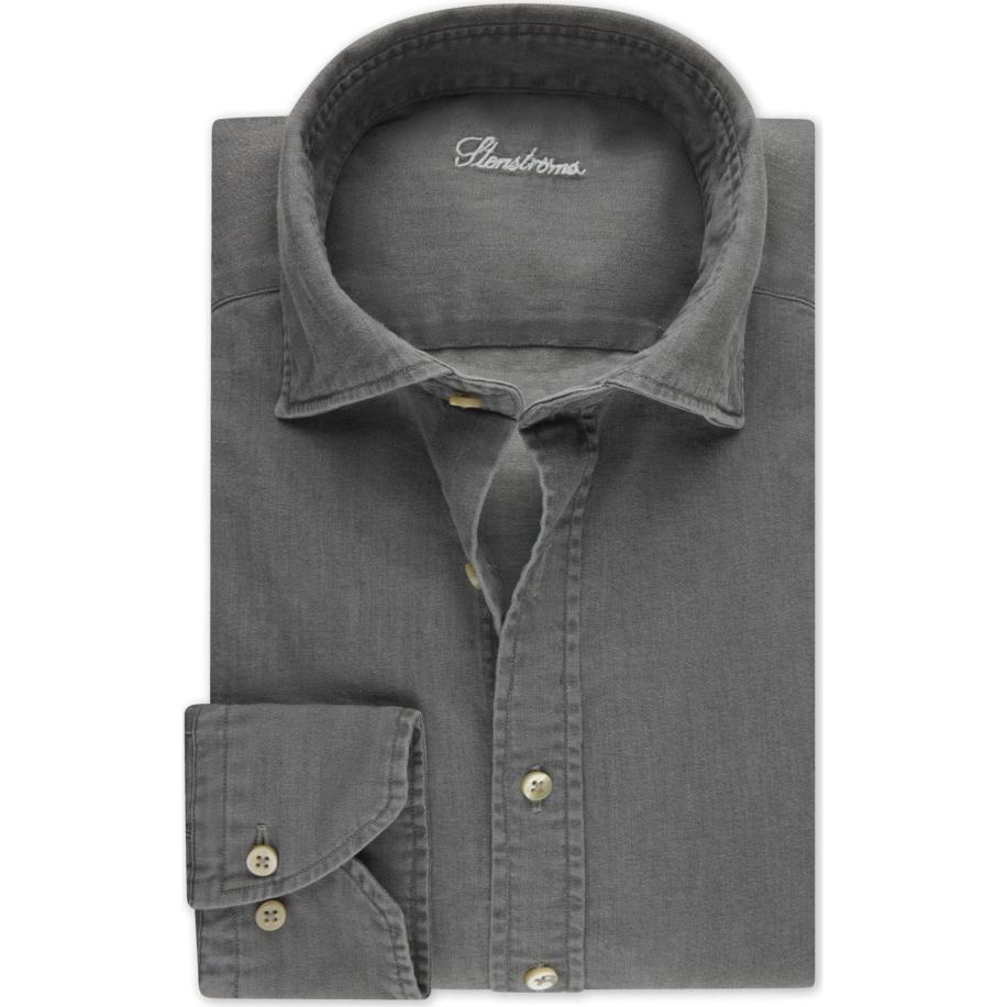 Stenströms Overhemd grijs, Effen Grijs