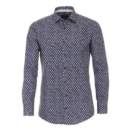 Venti Overhemd blauw, Bedrukt