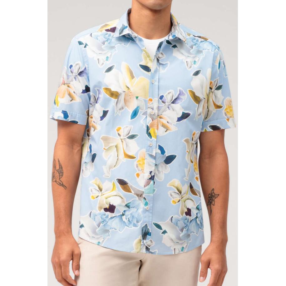 OLYMP Casual Overhemd Korte mouw blauw Blauw