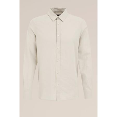 Fundamentals heren easy care linnenmix overhemd - Regular fit - Lichtbruin - Linnen - Maat: XL