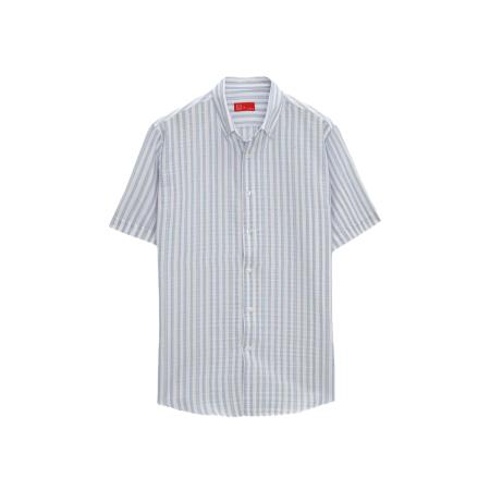 D’S Damat D’S Damat Overhemd beige / hemelsblauw