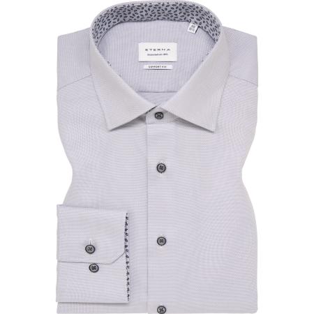 ETERNA Overhemd staalgrijs, Gestructureerd