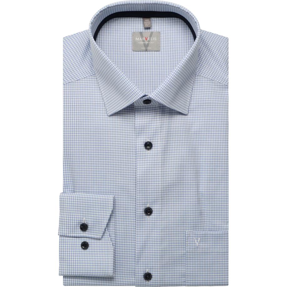 Marvelis Overhemd blauw, Ruit Blauw