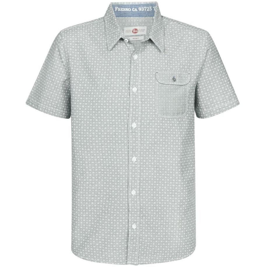 Petrol Short Sleeve Overhemd Print Groen Groen