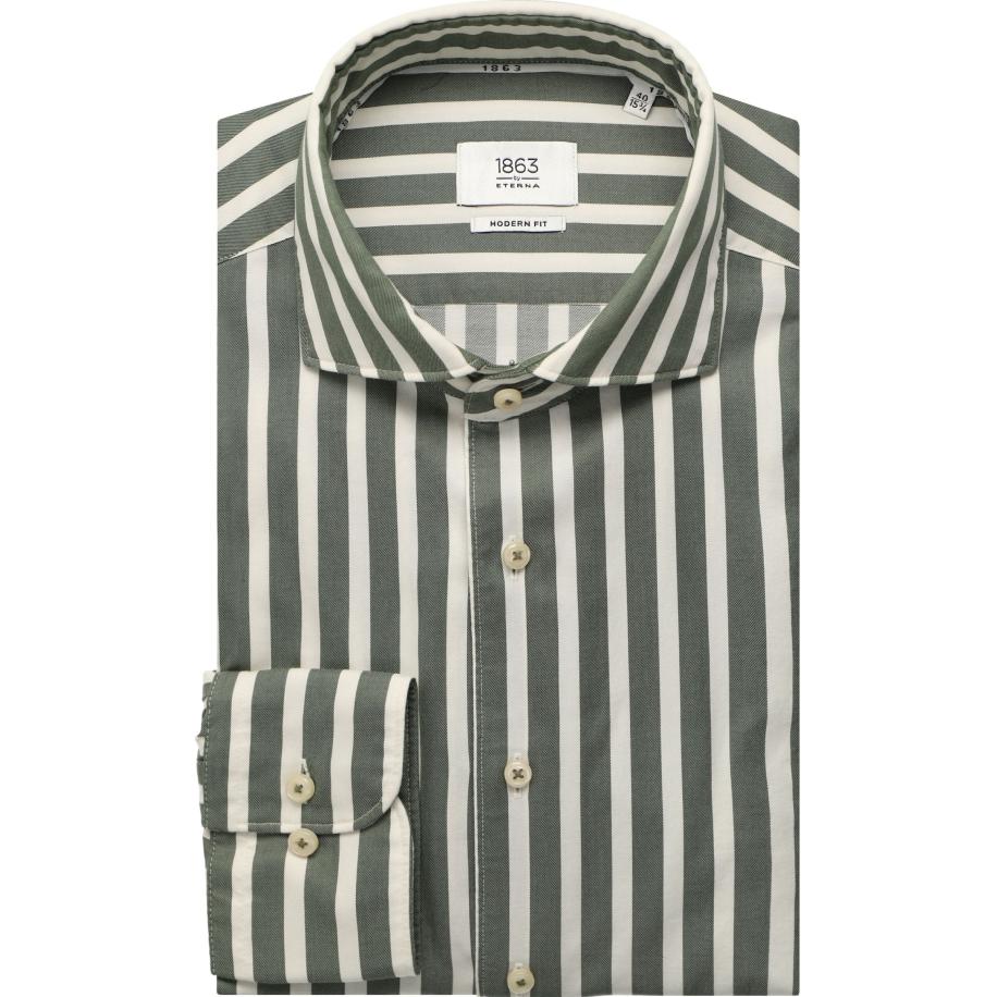 ETERNA 1863 Overhemd groen, Gestreept Groen
