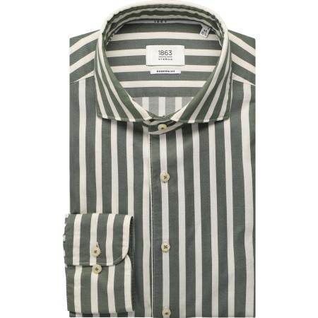 ETERNA 1863 Overhemd groen, Gestreept