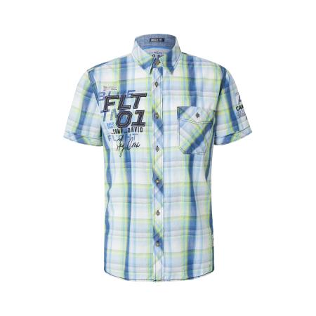 Camp David CAMP DAVID Overhemd navy / lichtblauw / neongeel