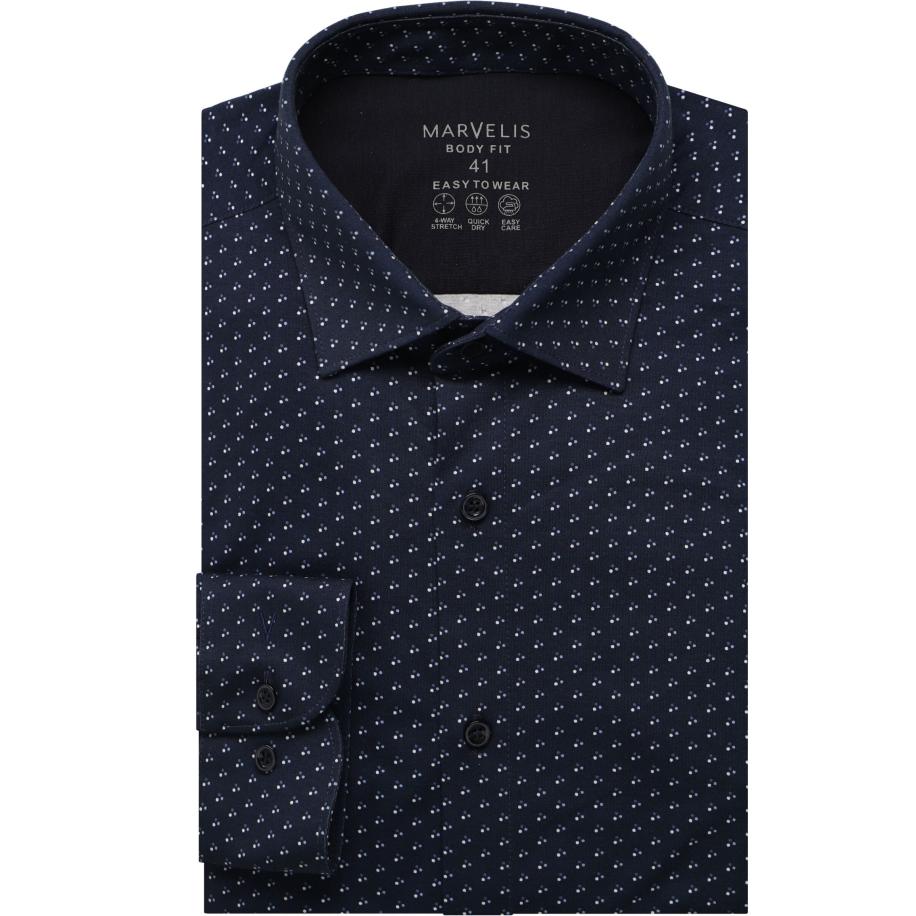 Marvelis Performance Jersey shirt marine, Bedrukt Blauw