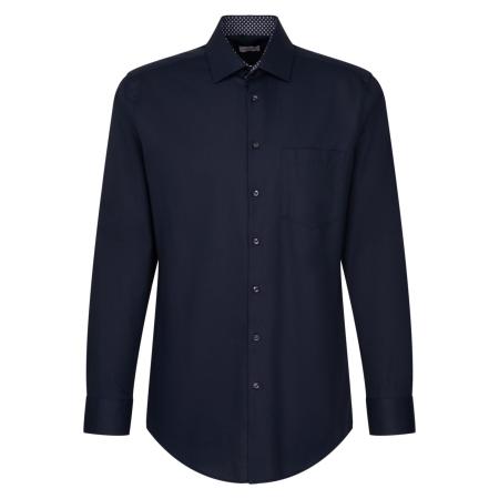 Seidensticker Overhemd donkerblauw, Effen