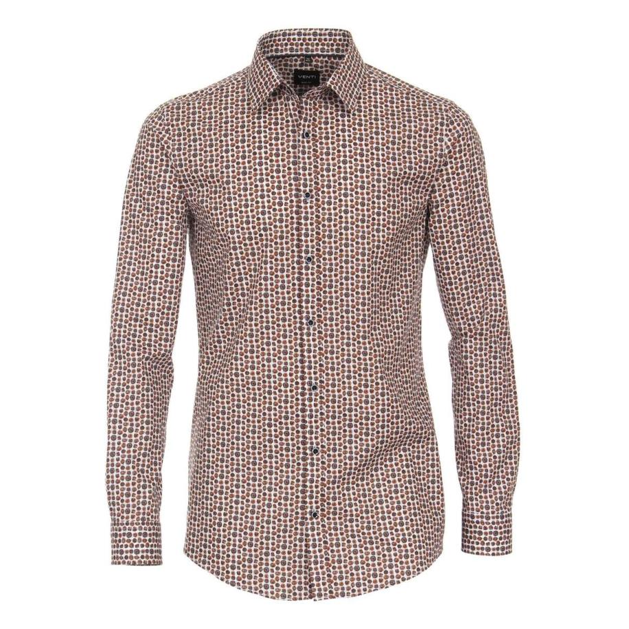 Venti Overhemd oranje, Bedrukt Bruin