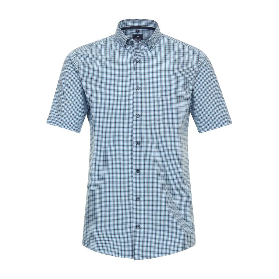 Redmond Casual Overhemd Korte mouw blauw Blauw
