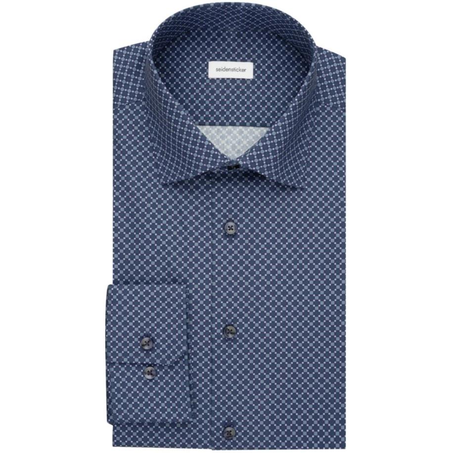 Seidensticker Overhemd salie, Bedrukt Blauw