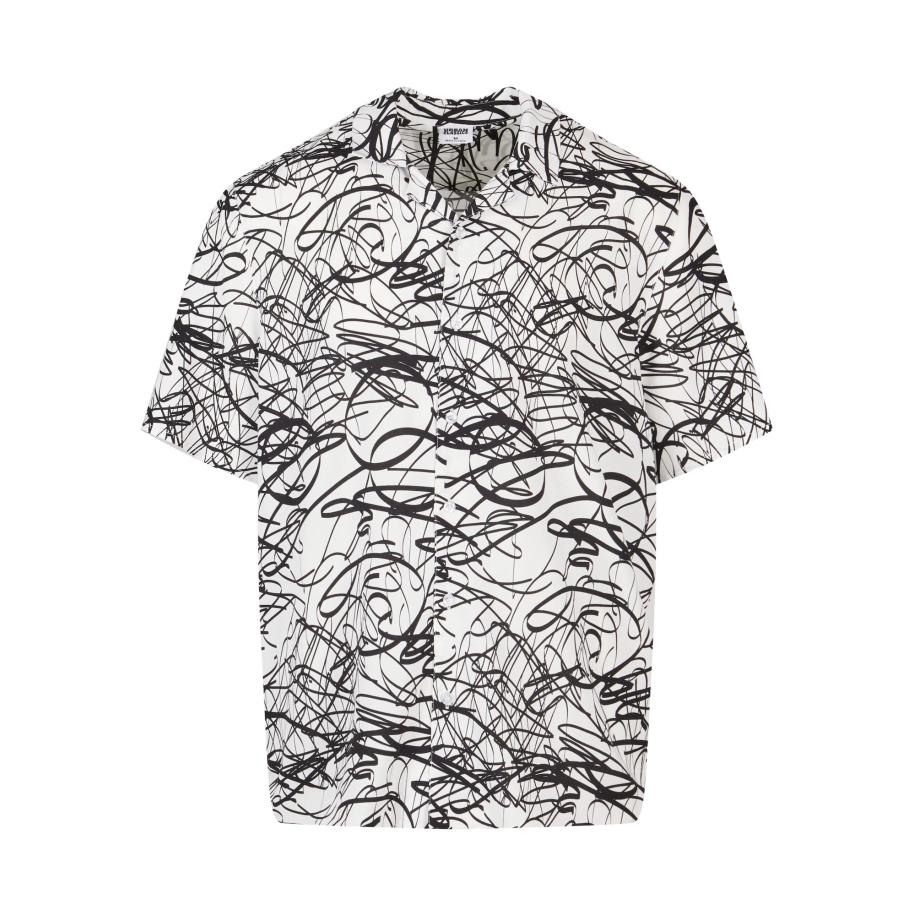 Urban Classics Urban Classics Overhemd zwart / wit -