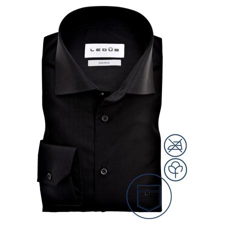 Ledȗb Overhemd zwart, Effen