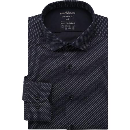 Marvelis Performance Overhemd marine, Bedrukt