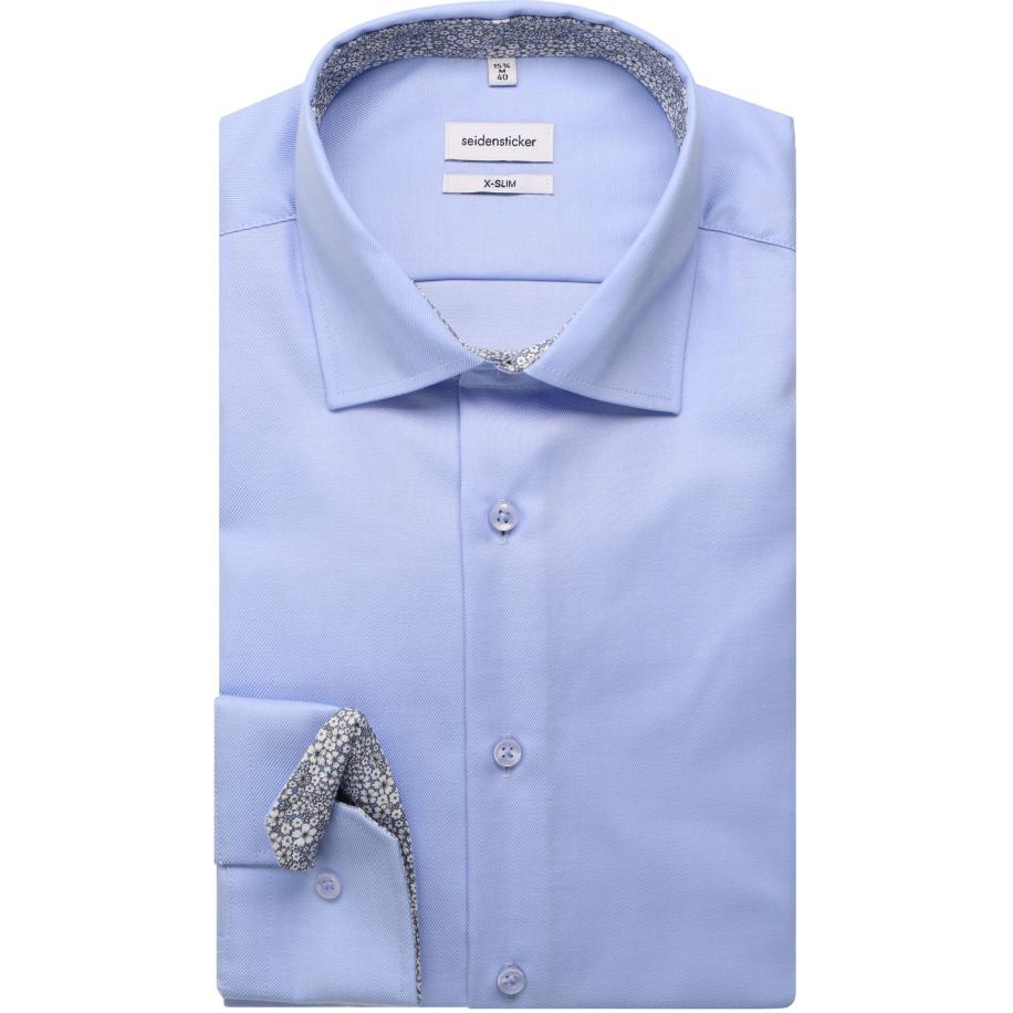 Seidensticker Overhemd lichtblauw, Effen Blauw