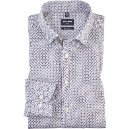 OLYMP Luxor Overhemd wit, Bedrukt