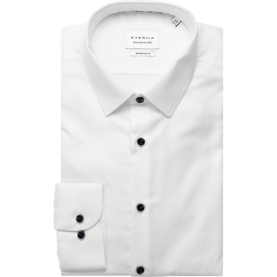 ETERNA Overhemd wit, Gestructureerd Wit
