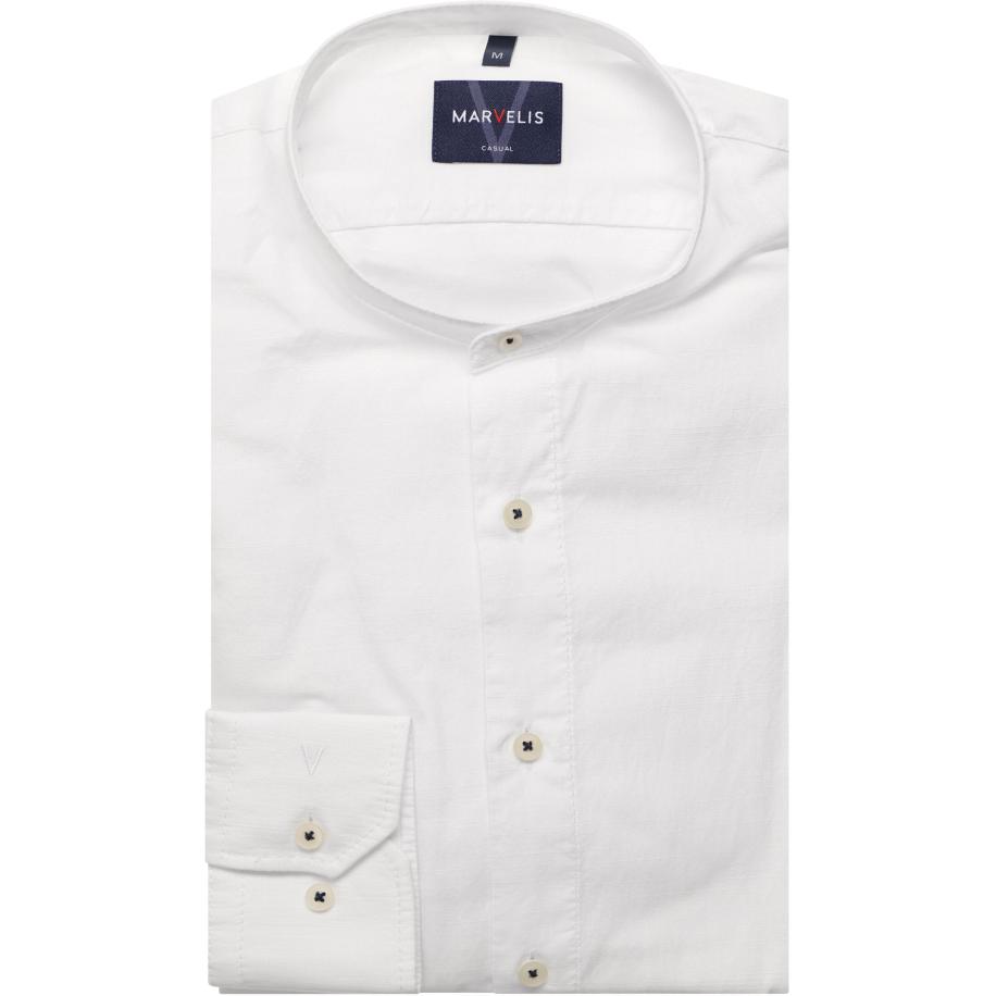 Marvelis Casual Overhemd wit, Effen Wit