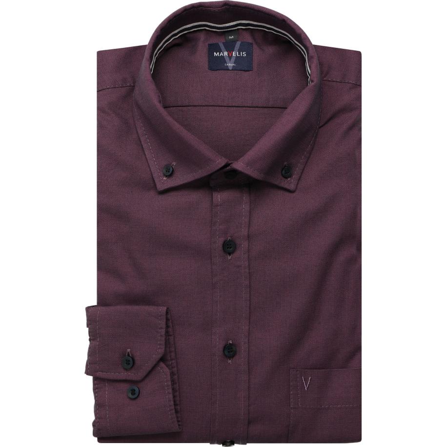 Marvelis Casual Overhemd mauve, Faux-uni Bruin