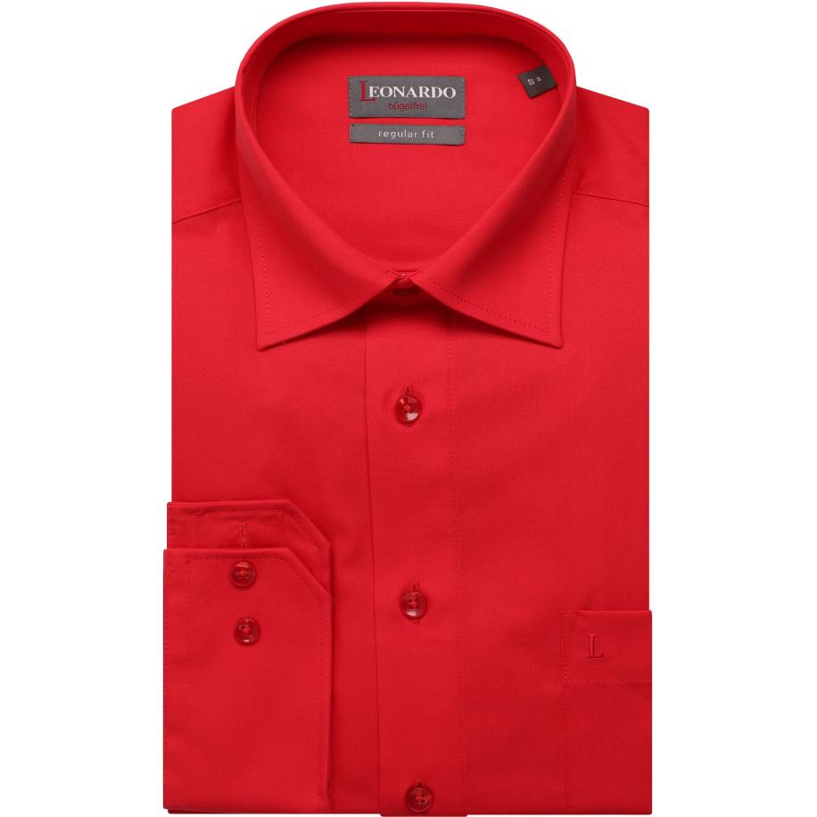 Leonardo by Jupiter Overhemd rood, Effen Rood