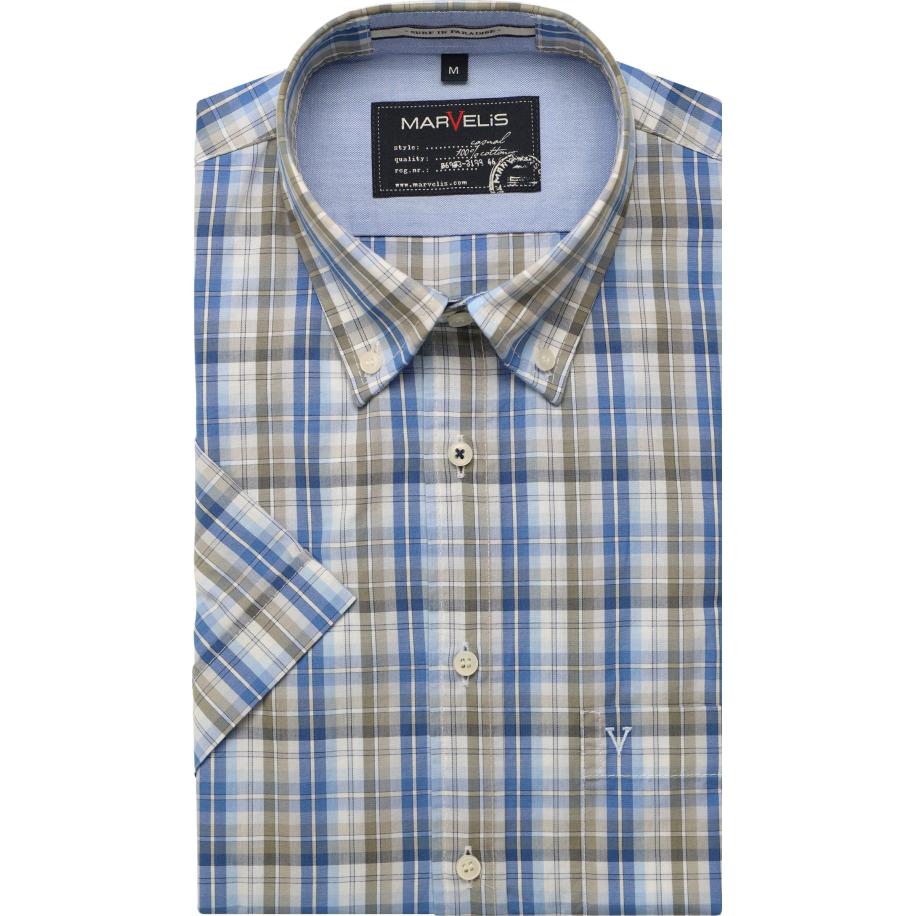 Marvelis Casual Overhemd Korte mouw bruin Bruin