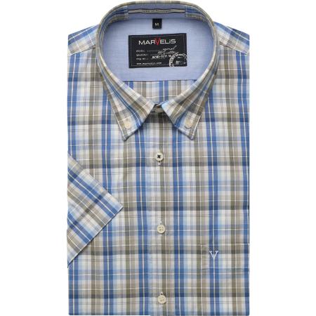 Marvelis Casual Overhemd Korte mouw bruin