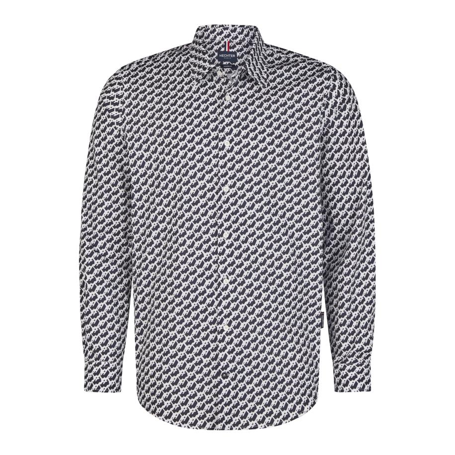 HECHTER PARIS HECHTER PARIS Overhemd donkerblauw / wit -