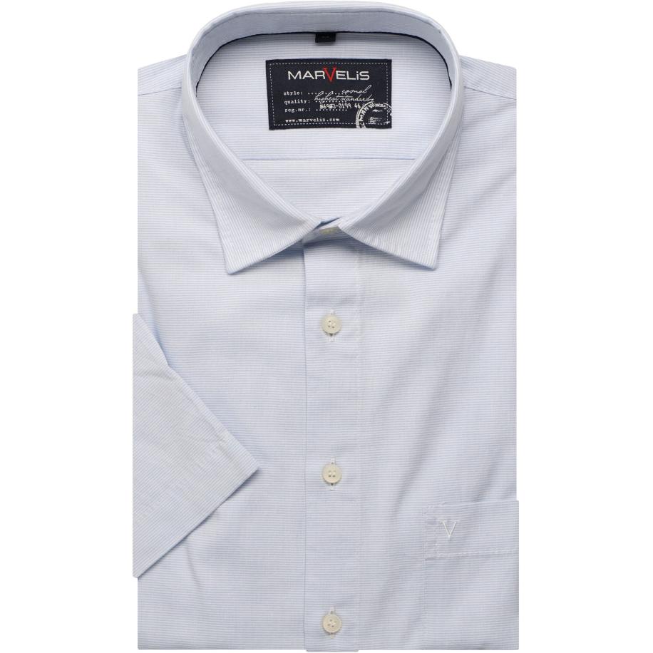 Marvelis Casual Overhemd Korte mouw blauw Blauw