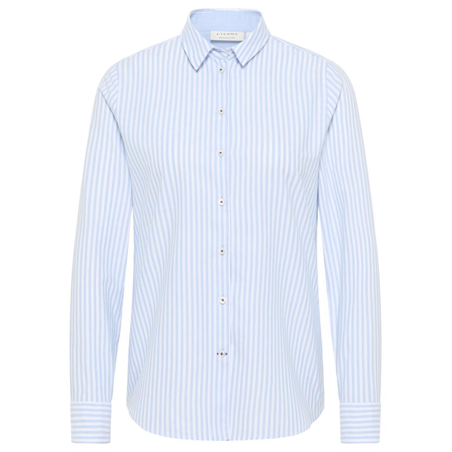 Eterna ETERNA Blouse lichtblauw / wit -
