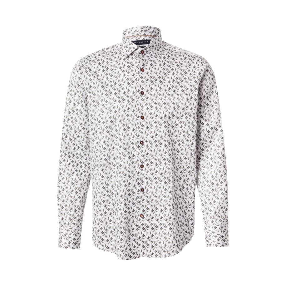Bugatti bugatti Overhemd bruin / olijfgroen / wit -