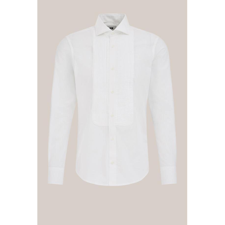 WE Fashion Heren overhemd met boord - Regular fit - Wit - Maat: XS Wit