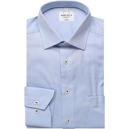 Marvelis Overhemd blauw, Faux-uni