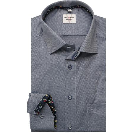 Marvelis Overhemd marine, Effen