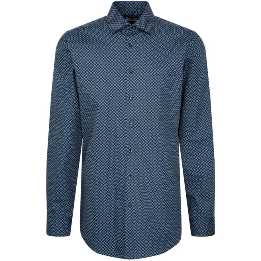 Seidensticker Overhemd salie, Bedrukt Blauw