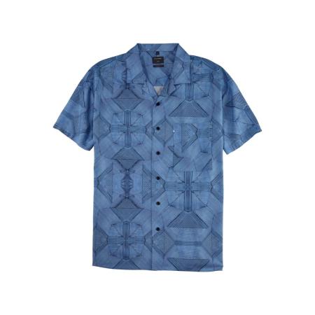 OLYMP Casual Overhemd Korte mouw blauw