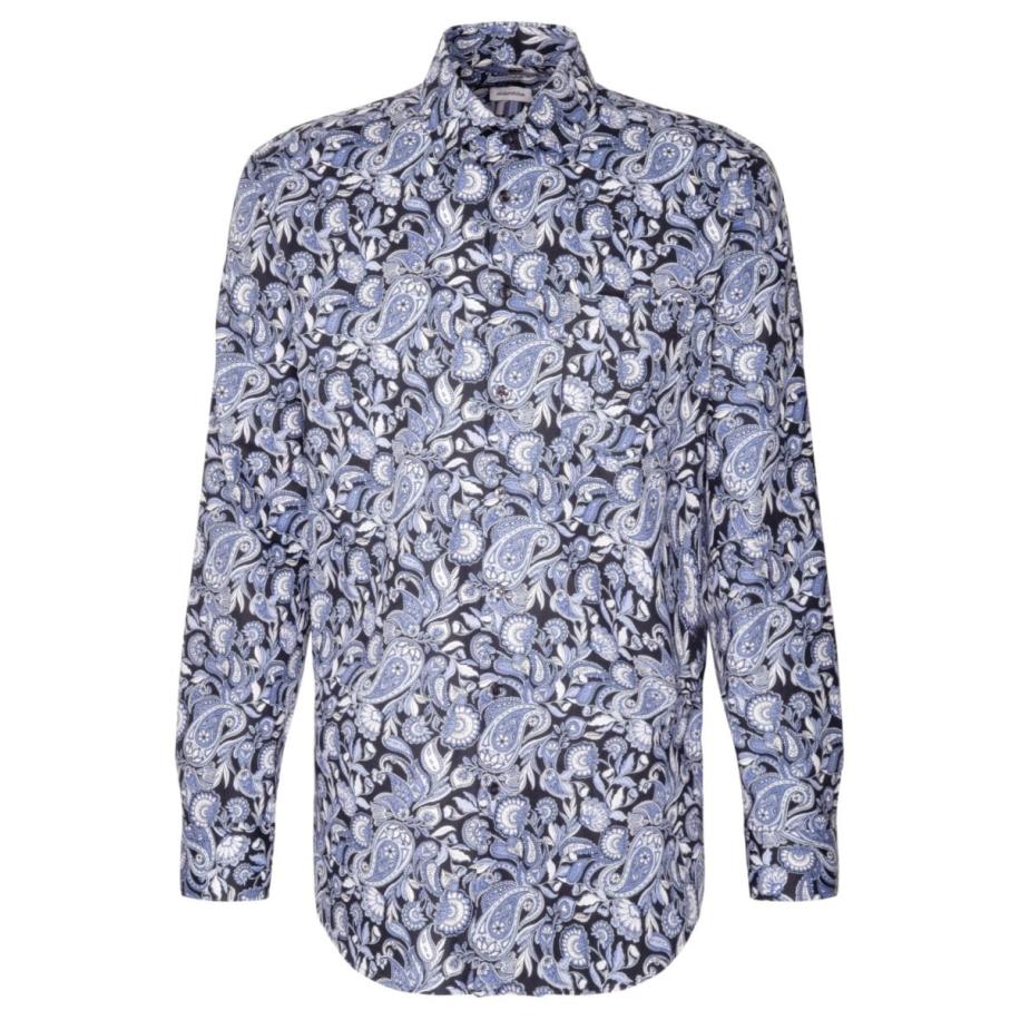 Seidensticker Overhemd lichtblauw, Bedrukt Blauw