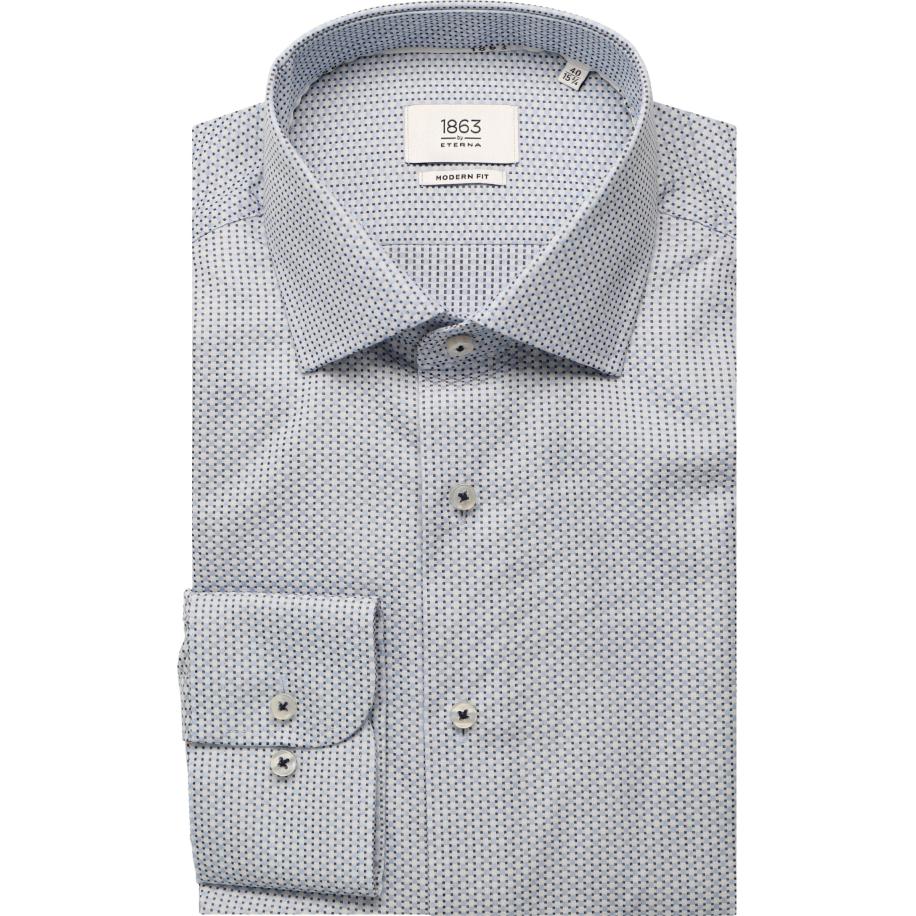 ETERNA 1863 Overhemd blauw, Gestructureerd Blauw