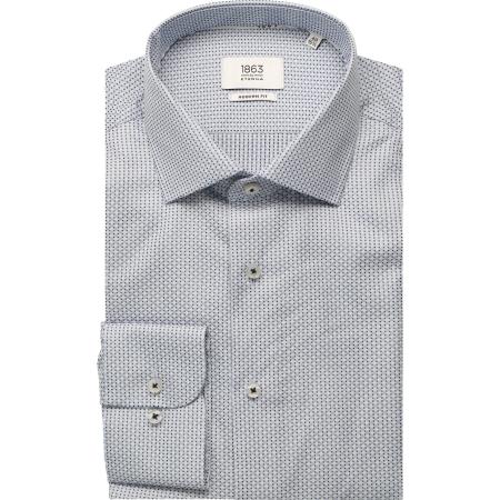 ETERNA 1863 Overhemd blauw, Gestructureerd