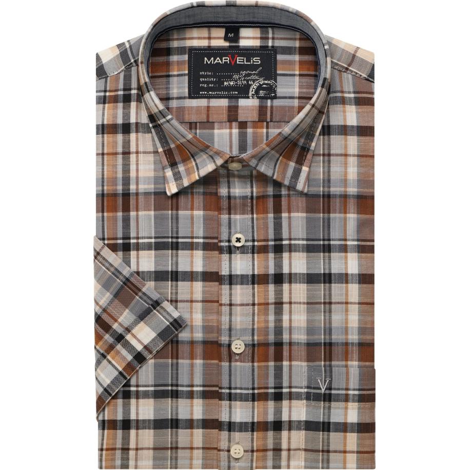 Marvelis Casual Overhemd Korte mouw bruin Bruin