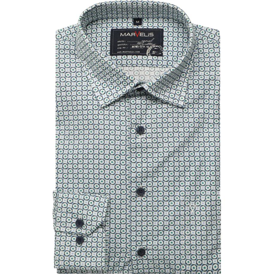 Marvelis Casual Overhemd groen, Bedrukt Groen