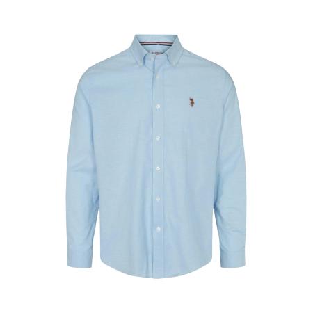 U.S. Polo Assn. U.S. POLO ASSN. Overhemd Calvert lichtblauw / bruin / bloedrood