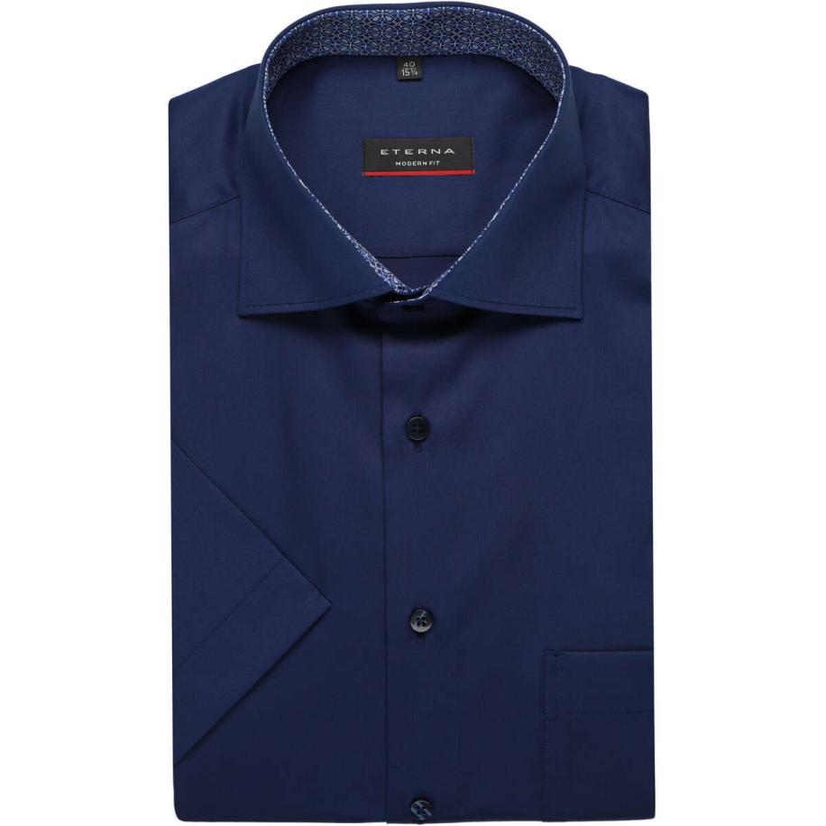 ETERNA Overhemd Korte mouw marine Blauw