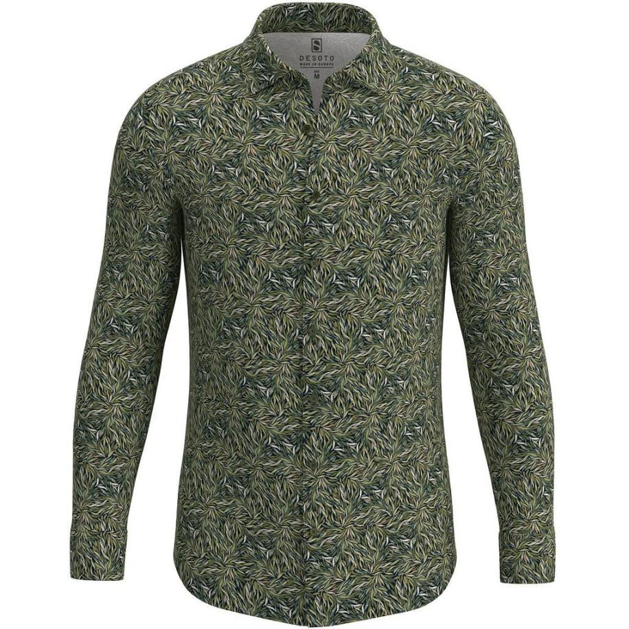 Desoto Overhemd Kent Bladeren Groen Groen