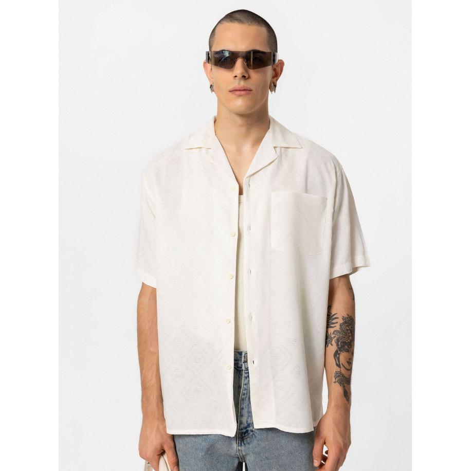 VAMOS CLO VAMOS CLO Overhemd Bellevue ecru Bruin