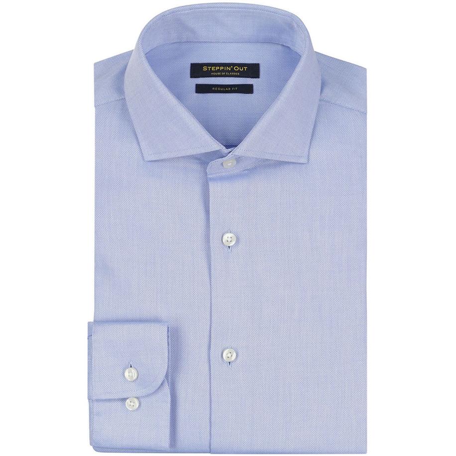 Steppin' Out Overhemd Dobby Lichtblauw Blauw